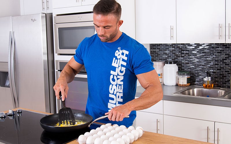 Athlete Eating Eggs for Enjoyment