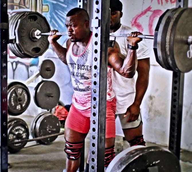 Mike Rashid squatting