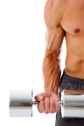 Bicep curls using the mind muscle connection.