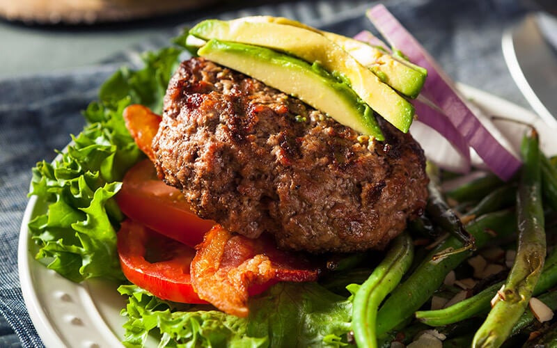 Paleo Burger that is part of a proper paleo diet plan
