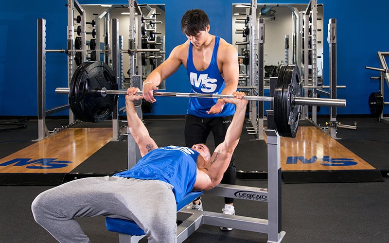 M&S Athletes Bench Pressing
