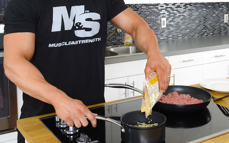 M&S Athlete Making Rice and Protein