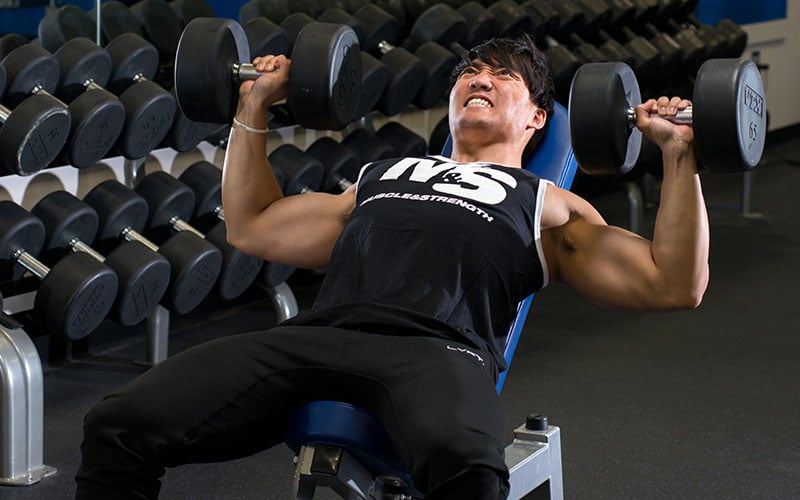 Training to failure on incline dumbbell bench press