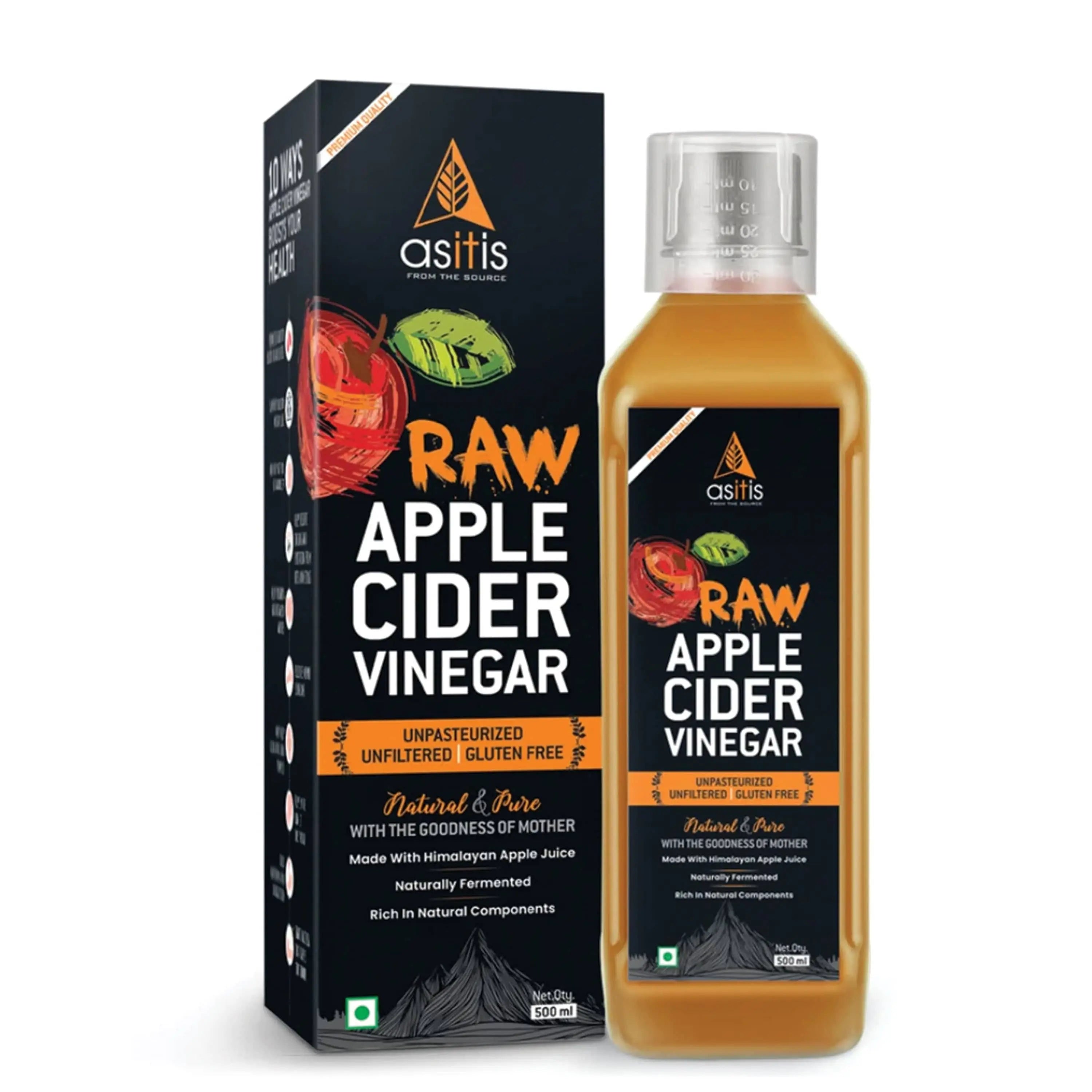 AS-IT-IS Raw Apple Cider Vinegar With Mother : Unfiltered & Undiluted - 500ml