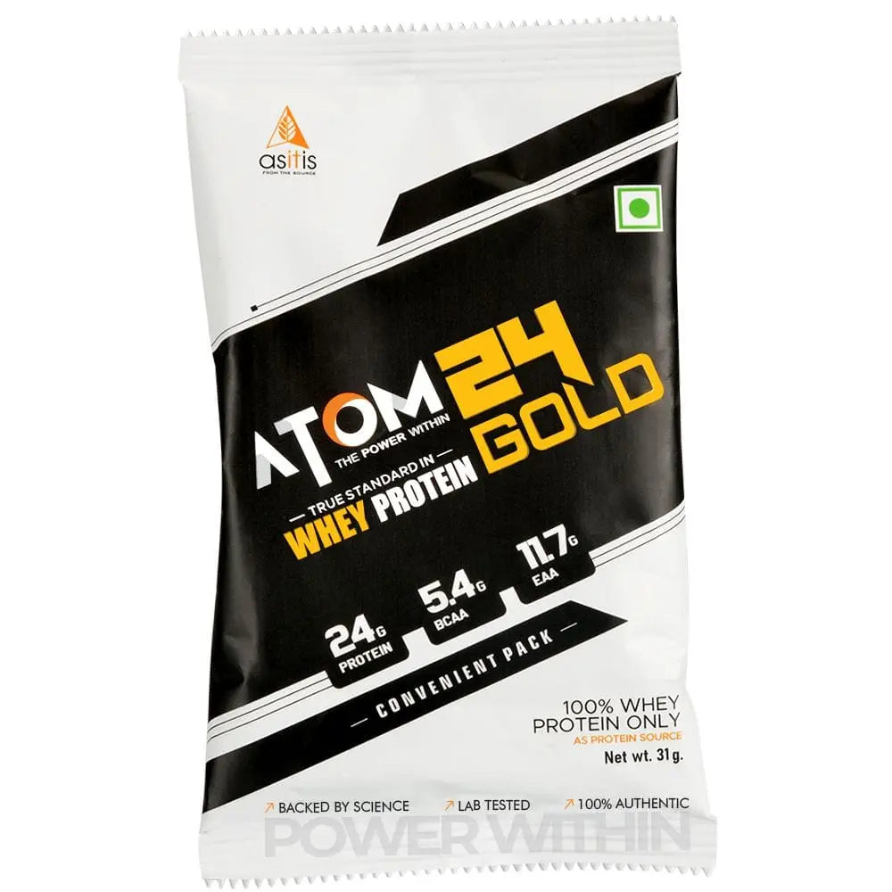 ATOM 24 GOLD Whey Protein Single Serving Sachet - 31 grams