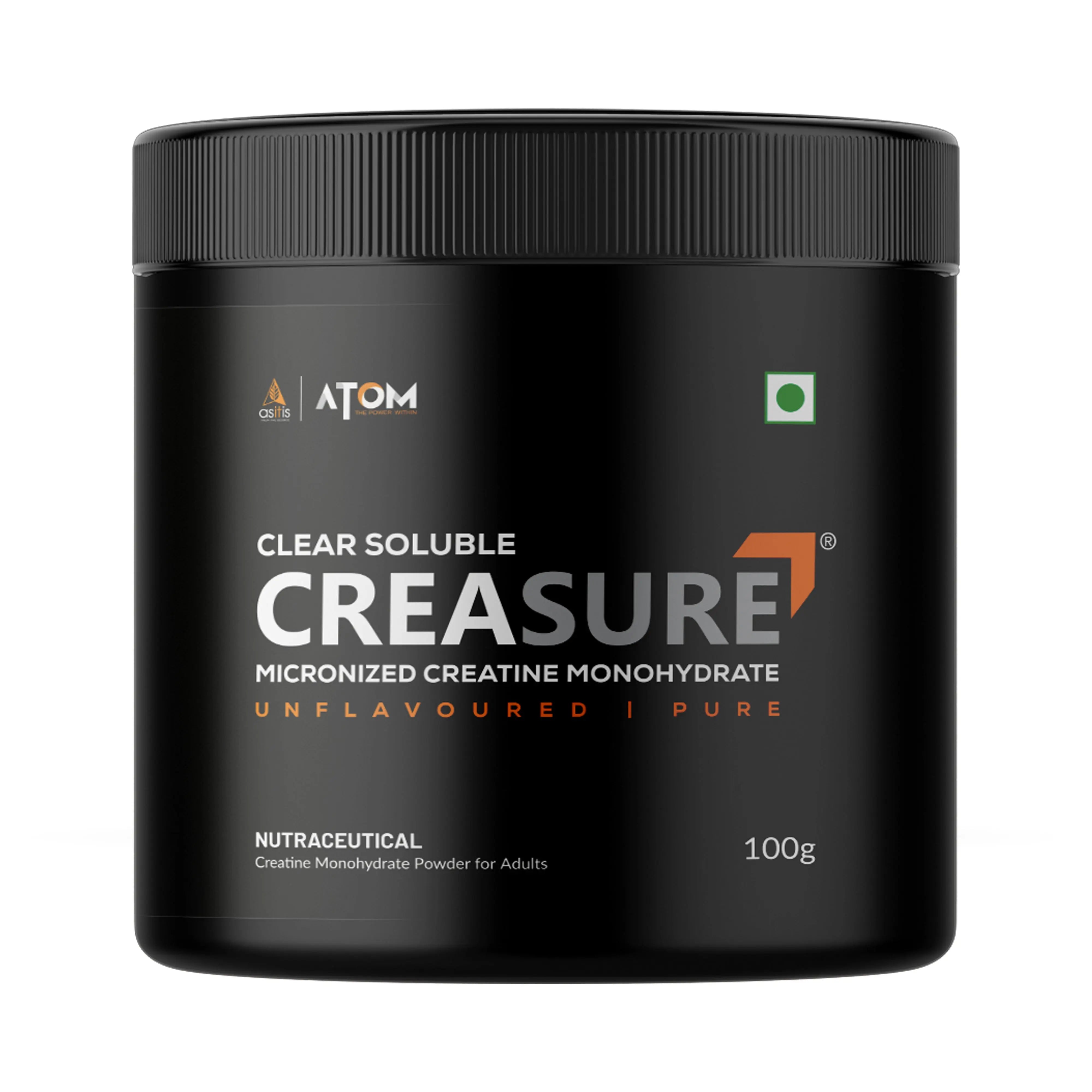 AS-IT-IS ATOM Creasure® Clear Soluble Creatine Monohydrate, Micronised & Unflavored