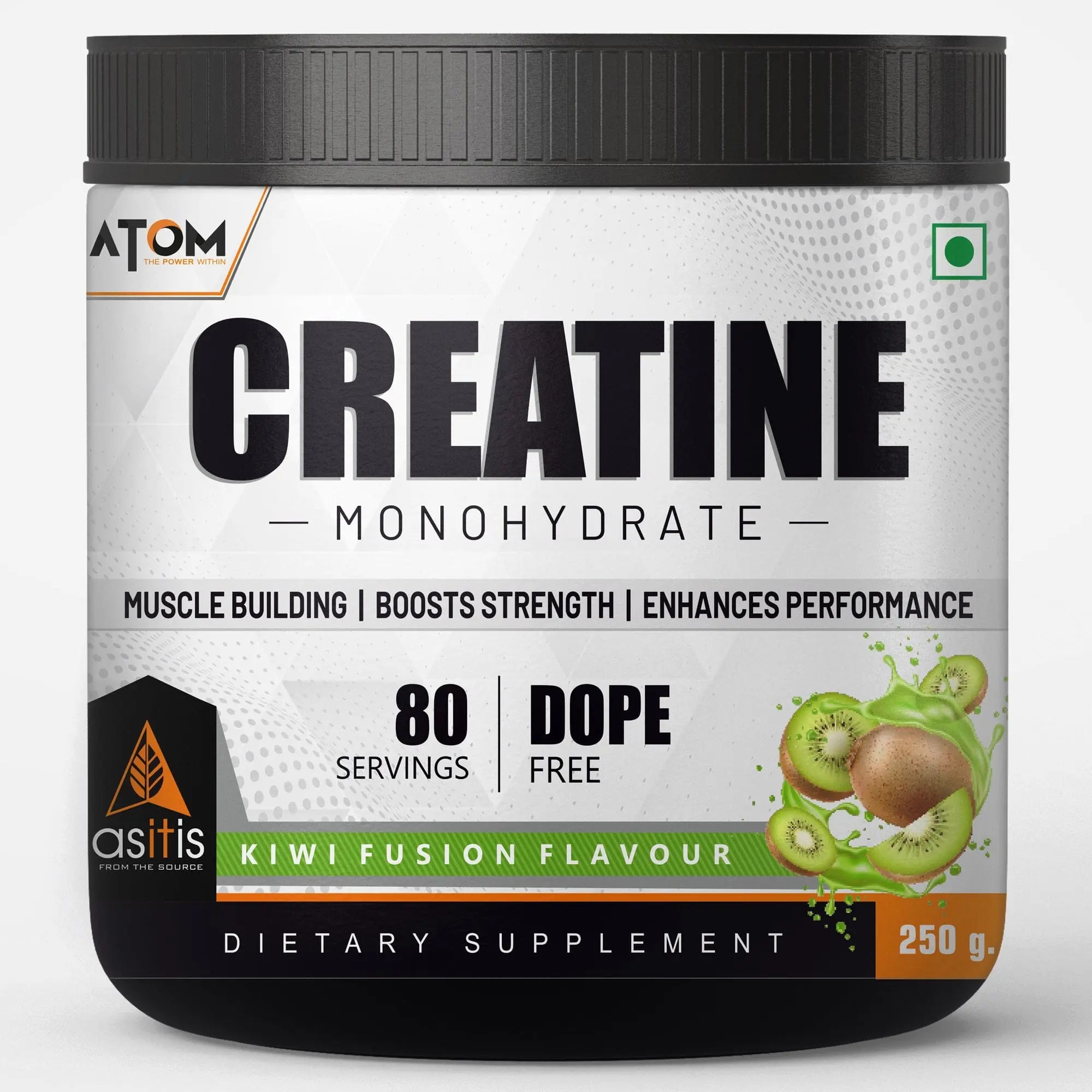 ATOM Creatine Monohydrate | Dope Free | Enhances Performance | Promotes Muscle Gains