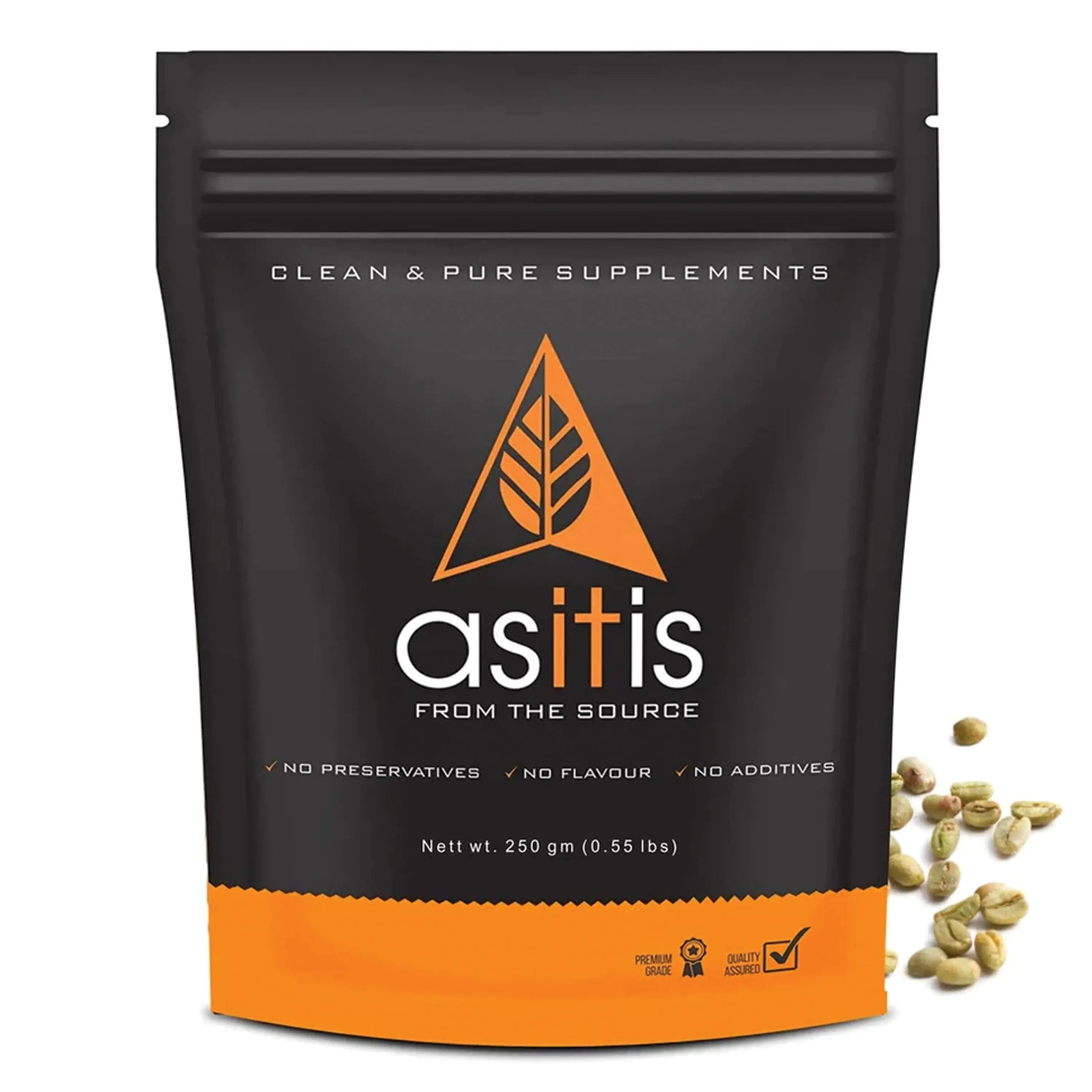 AS-IT-IS Green Coffee Beans for Weight Loss - Unroasted Coffee Arabica 250gm