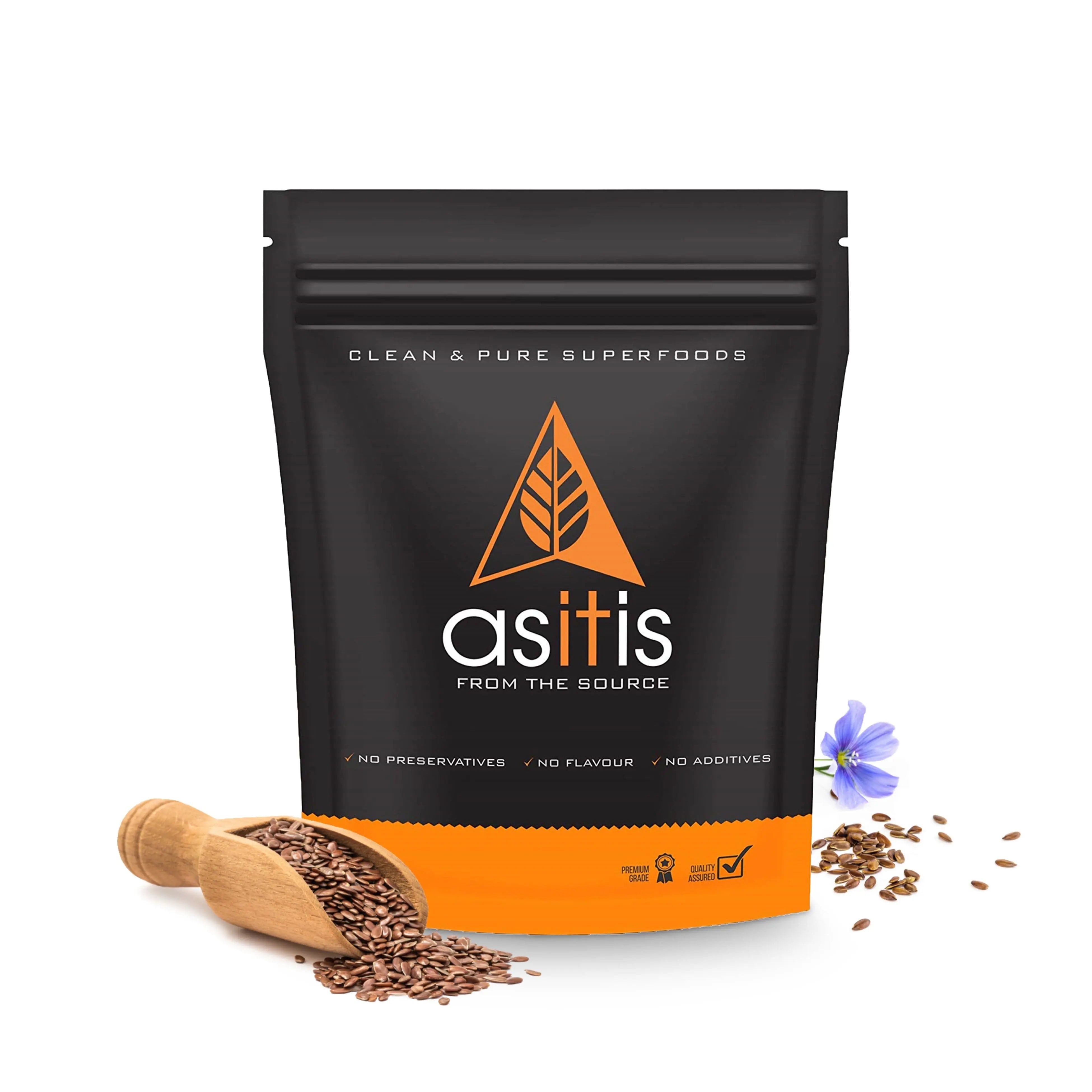 AS-IT-IS Organic Flax Seeds - Excellent Vegan Source of Omega 3s - 600g