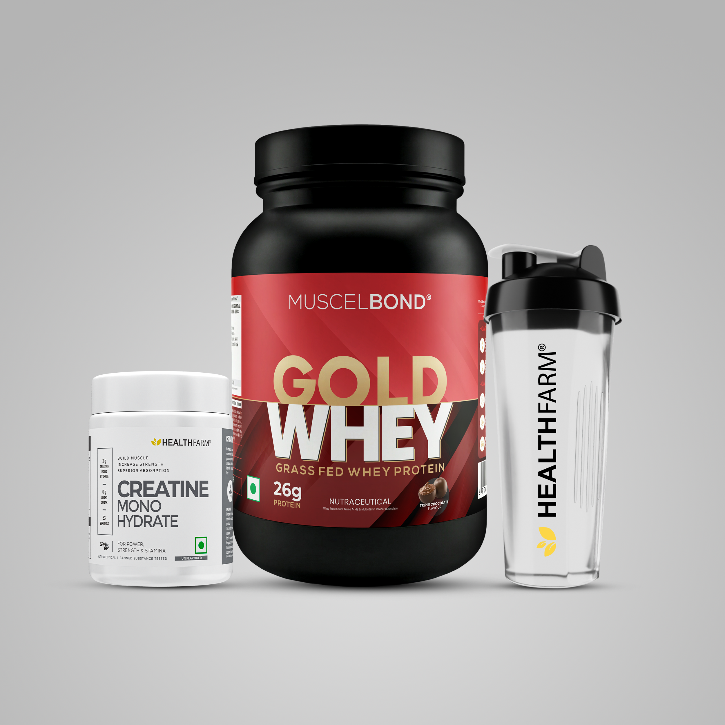 Gold Whey 1kg + Creatine 100g + Shaker