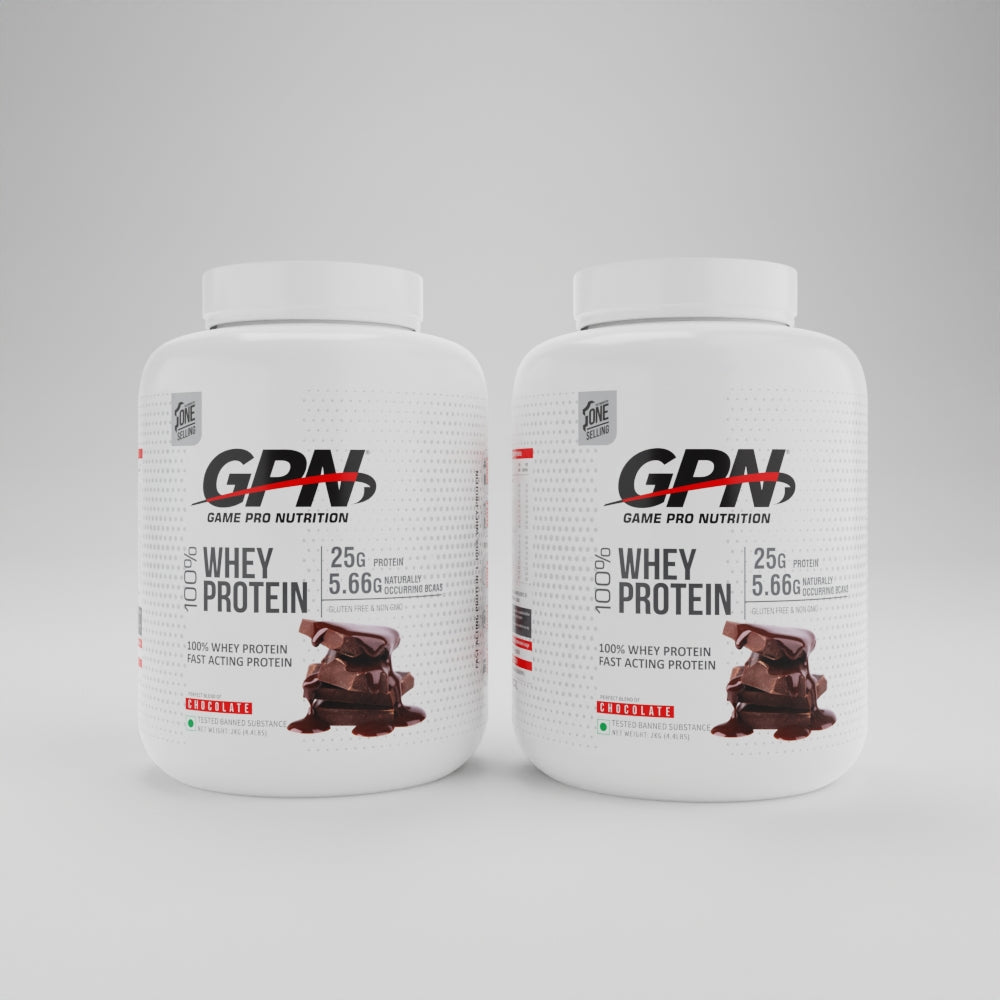GPN 100% Whey Protein Powder (2Kg) Packing, Post-workout supplement (BOGO)
