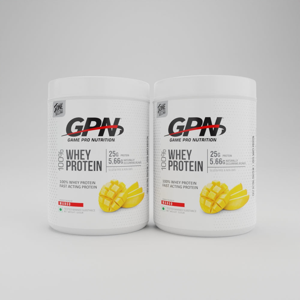 GPN 100% Whey Protein Powder (500g) Packing, Post-workout supplement (BOGO)