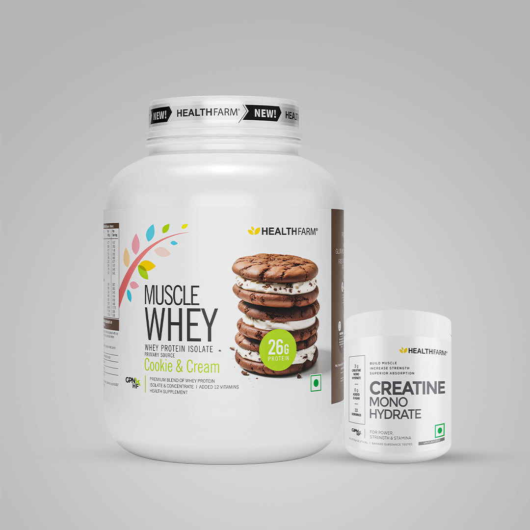 Healthfarm Muscle Whey (2Kg) + Creatine (50g)