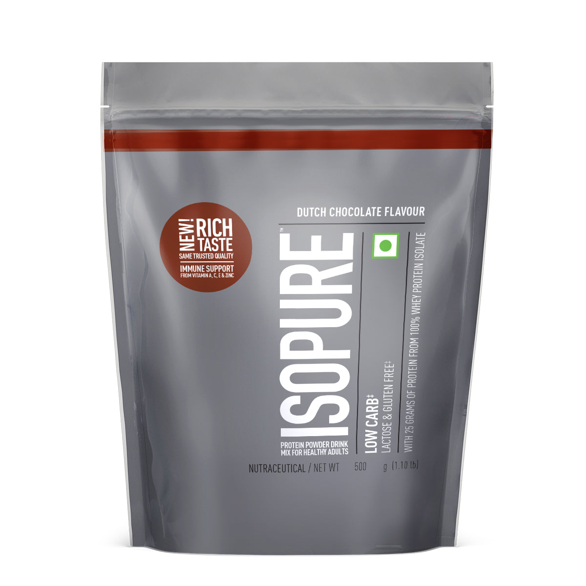 Isopure Dutch Chocolate - 500g / 1.1lb (Low Carb, Lactose-Free, Zero Added Sugar)