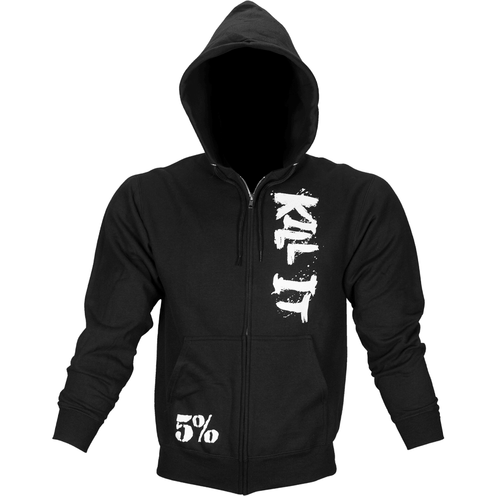 Kill It, Black Zip-Up Hoodie