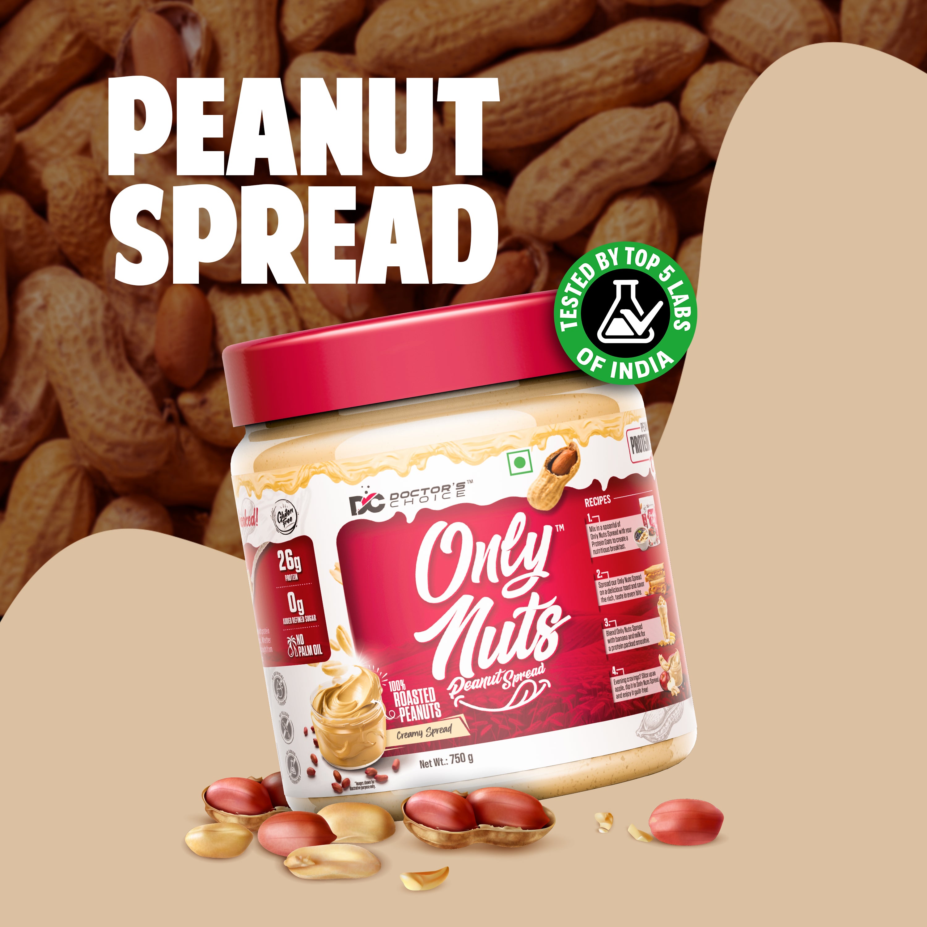 ONLY NUTS - Peanut Spread Unsweetened Creamy