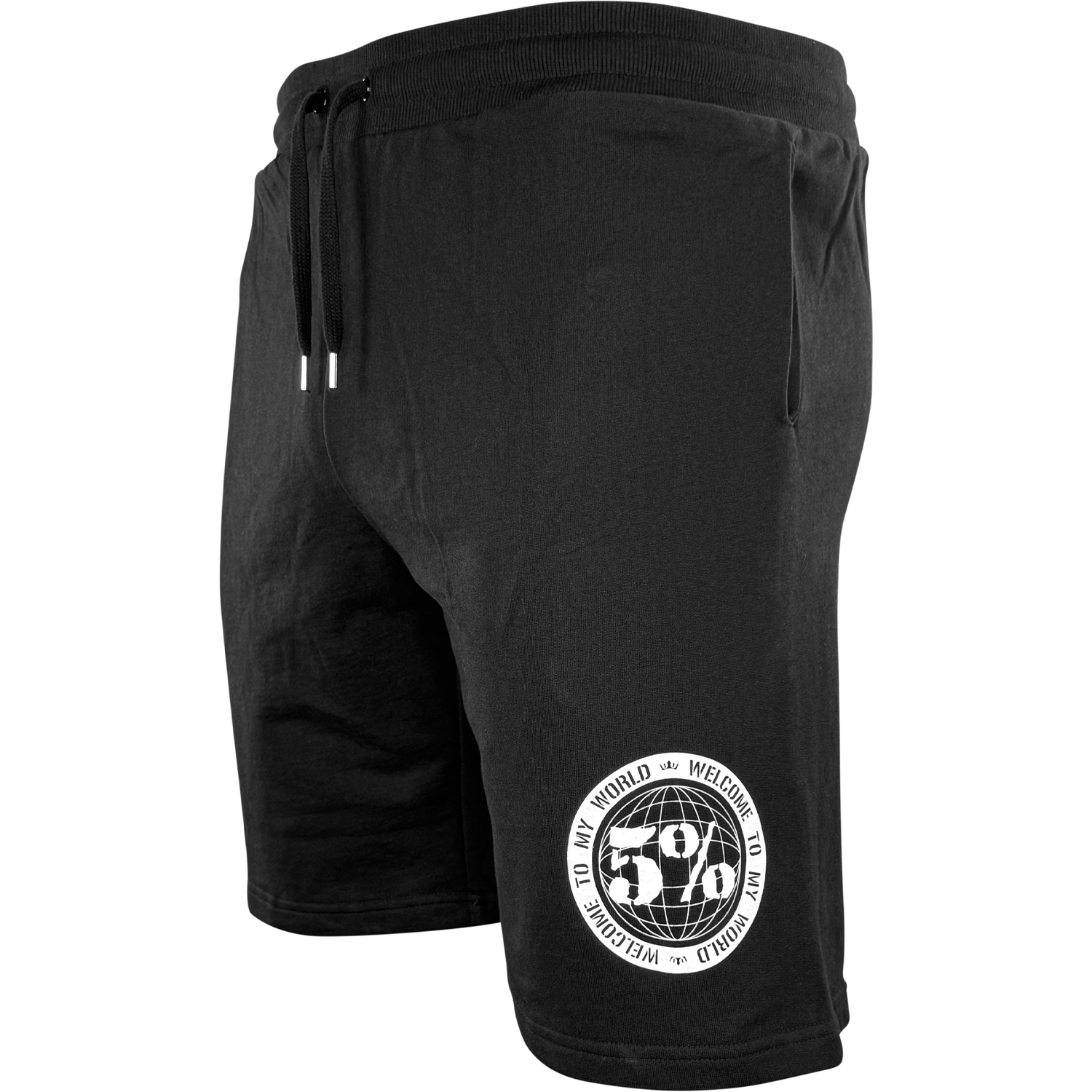 Welcome To My World Black Sweat Shorts