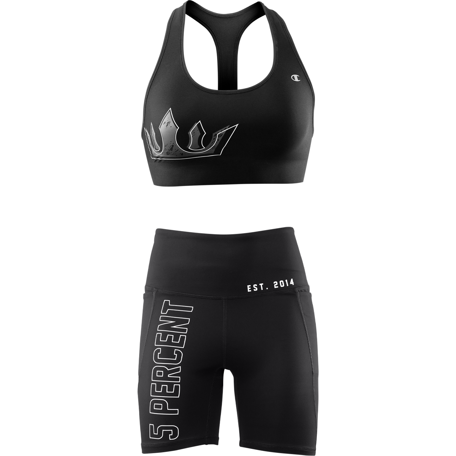 Women's Crown Sports Bra & Spandex Shorts Set