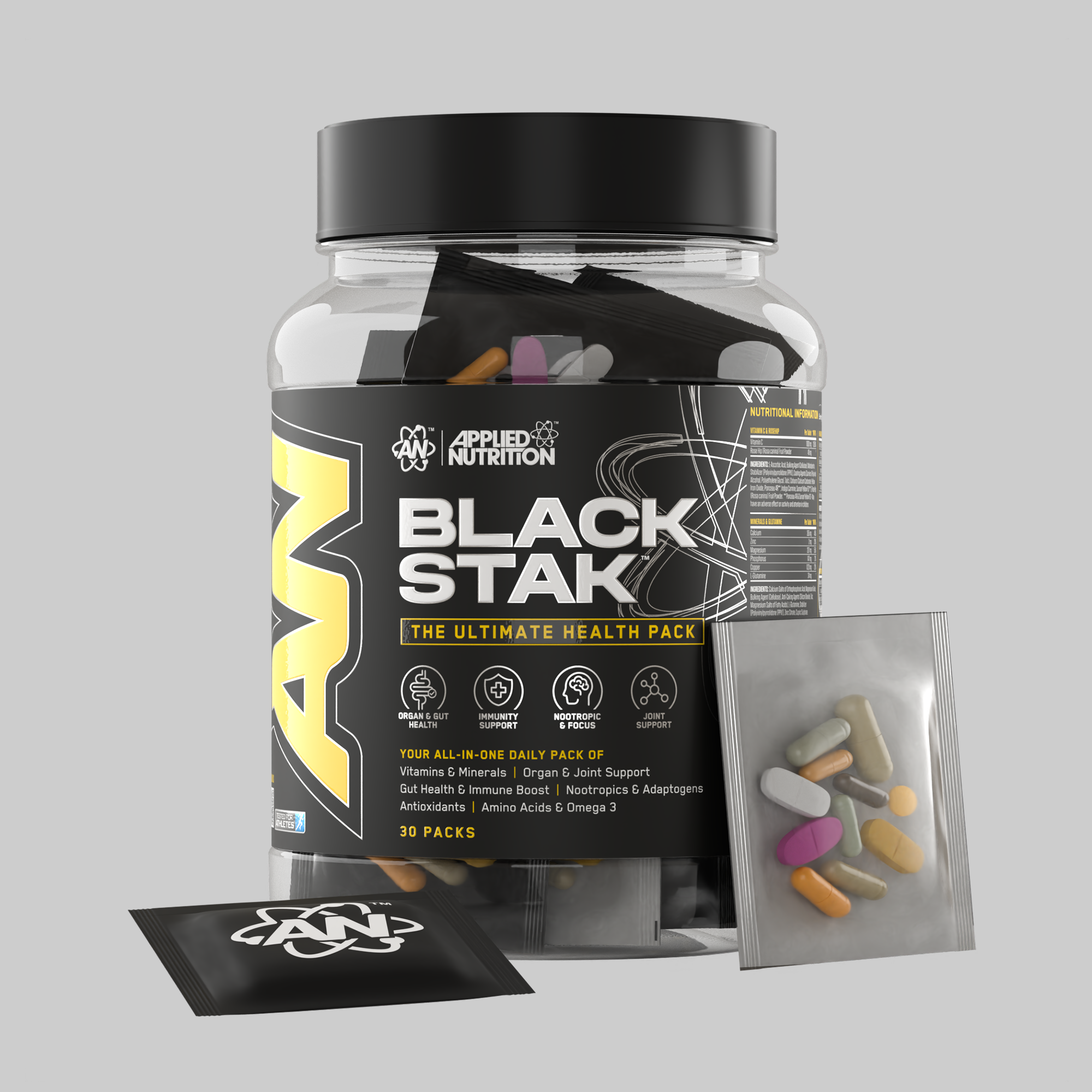 Black Stak - The Ultimate Health Pack (30 packs in each tub)