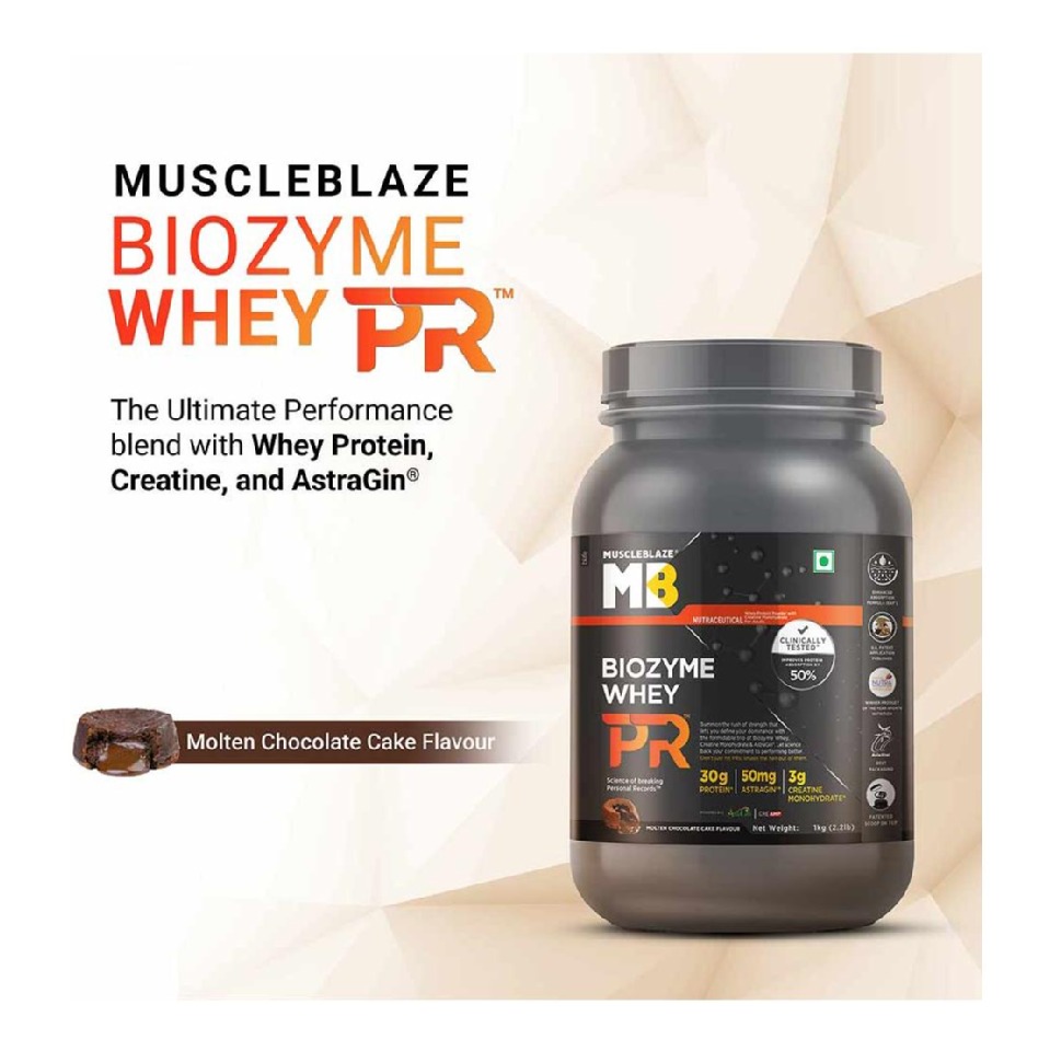 MuscleBlaze Biozyme Whey PR, 8.8 lb Chocolate Fudge