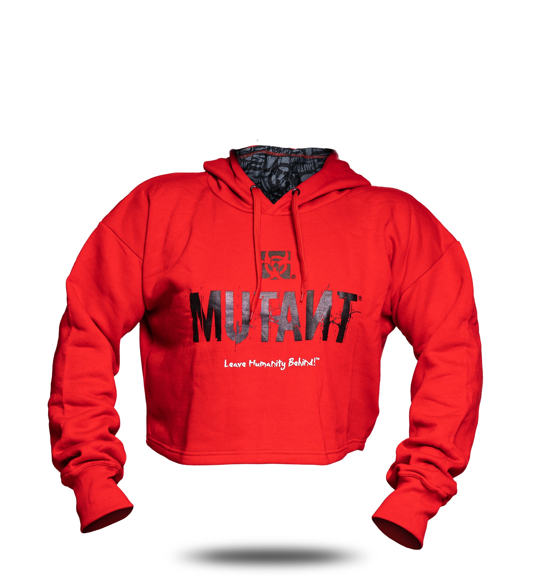 3-PILLAR Women's Gym Crop Hoodie (Red)  2XL
