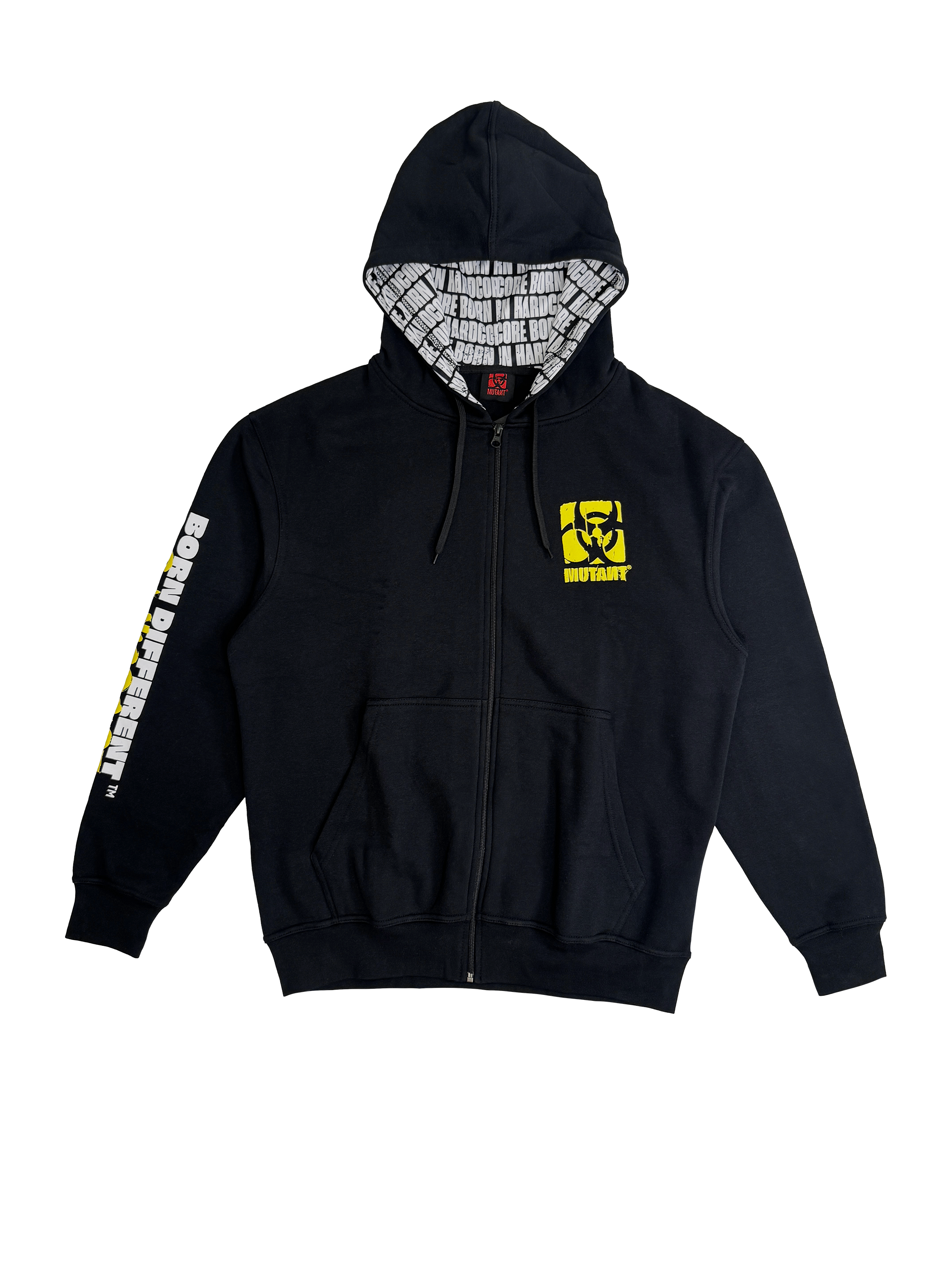 MUTANT® BORN HARDCORE SKULL ZIP-UP GYM HOODIE 4XL
