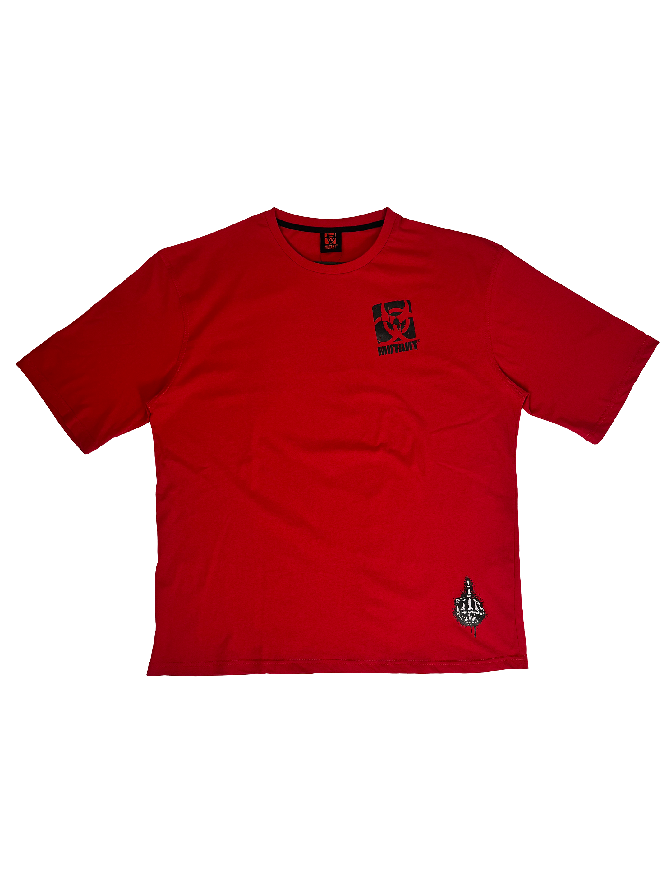 MUTANT® BORN HARDCORE BOLD OVERSIZED GYM T-SHIRT (RED)