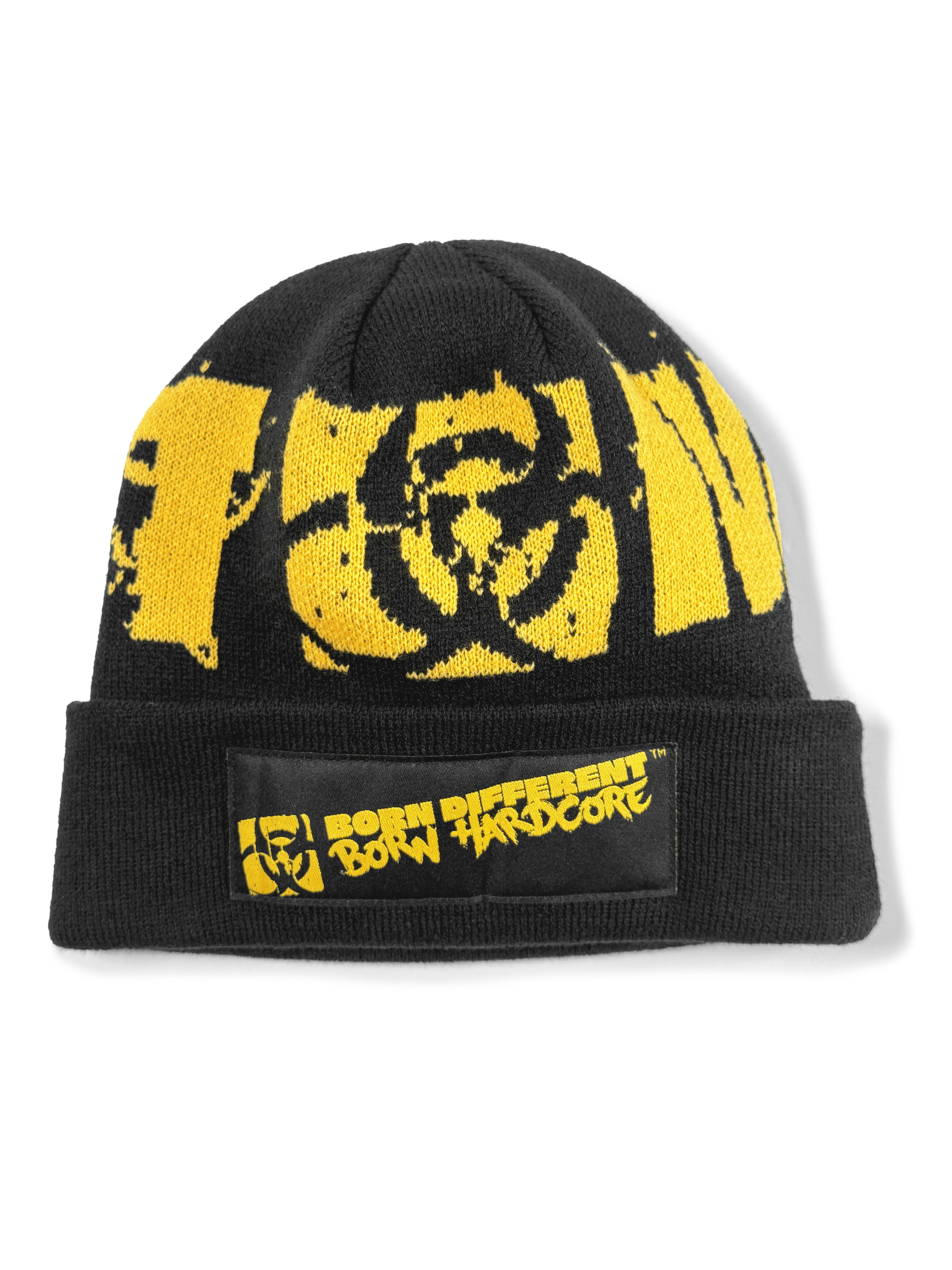 MUTANT® Black & Yellow Patched Beanie