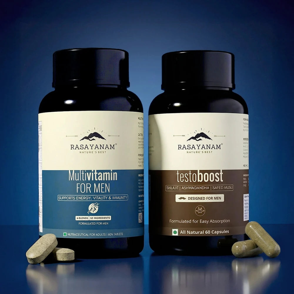 Multivitamin for Men and Testoboost Combo for 360° Wellness & Stamina